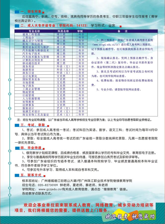 成人简章方面